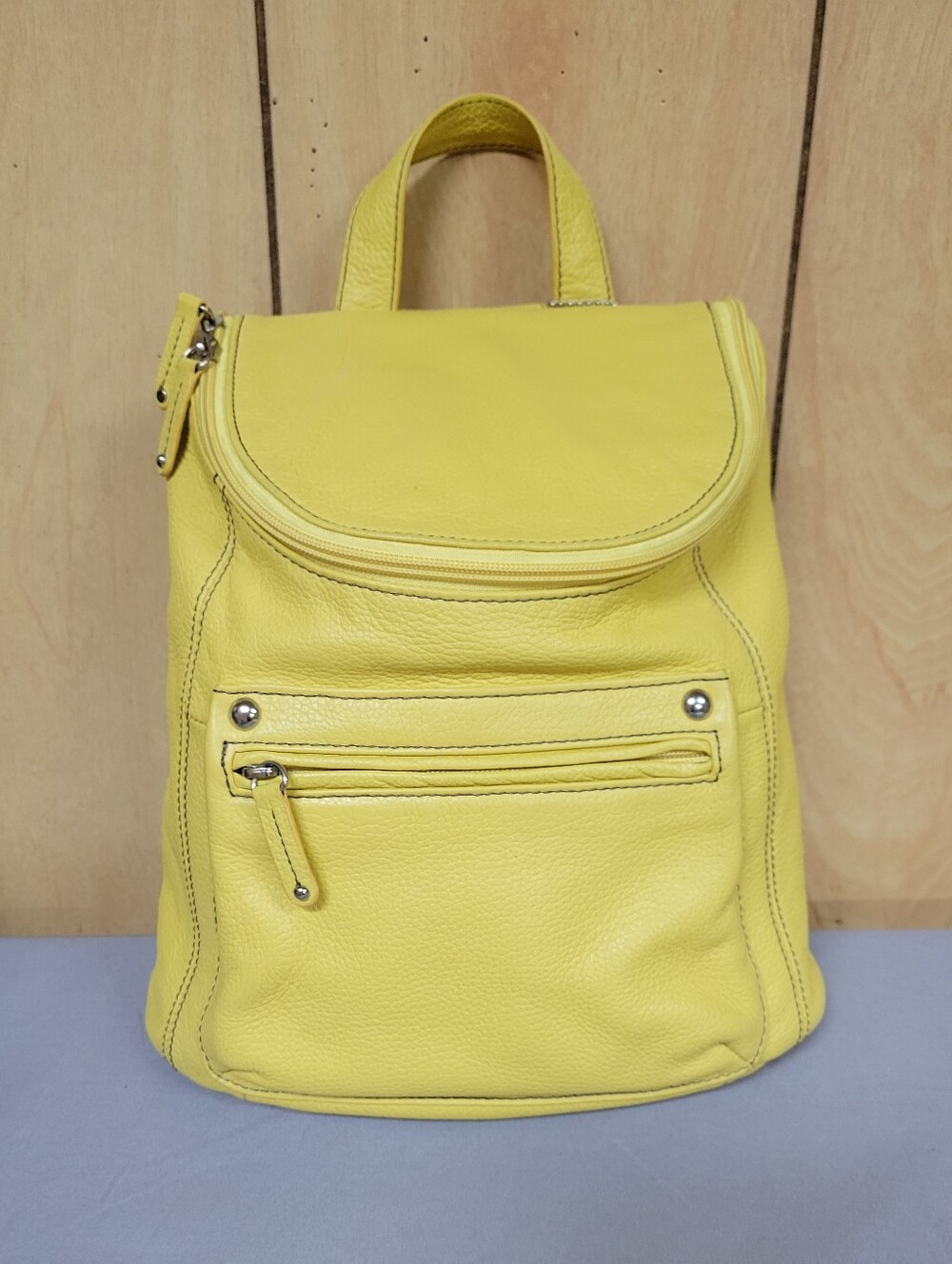 Pelle Studio Yellow Leather Women’s Backpack Purse